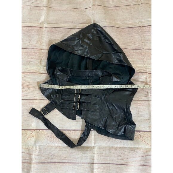 Unbranded Women's Black Faux Leather Cosplay Costume Hood - OS - Picture 5 of 7